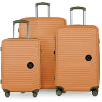 Hauptstadtkoffer - Mitte - Koffer-Set 3 Reisekoffer Hartschalentrolleys XXL Erweiterung, 4 Doppel-Rollen Reisegepäck Hardcase Luggage (S, M & L) TSA,Marille