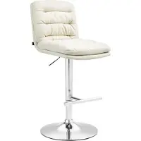 CLP Barhocker Damar Stoff höhenverstellbar und drehbar creme Gestell Farbe chrom