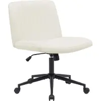 CLP Bürostuhl Kingman höhenverstellbar und drehbar creme Material Samt