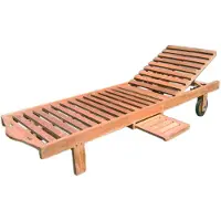 Linder Exclusiv GmbH Premium Teak Sonnenliege mit Rollen neigbar Gartenliege Gartenmöbel