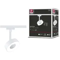 Paulmann URail LED-Spot Circle, 3stepdim, 4.000K, signalweiß dimmbar, weiß / opal, für Wohn- / Esszimmer, Metall, Modern
