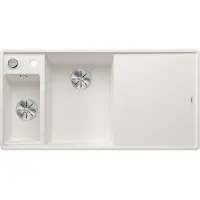 BLANCO Silgranit Spülbecken, Axia III 6 S-F, Weiß 990 x 500 mm, Hauptbecken links