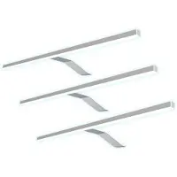 Kalb Material für Möbel kalb | LED Aufbauleuchte Edelstahl warm neutral für Schranklicht Beleuchtung verchromt 3er Set neutralweiß