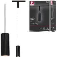 Paulmann URail Schienen-Hängelampe Lirena schwarz Ø 6cm GU10 Lirena, dimmbar, schwarz, für Wohn- / Esszimmer, Metall, Modern