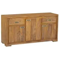 MASSIVMOEBEL24.DE Sideboard Sheesham 148x47x75 braun geölt NATURE BROWN #857