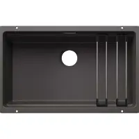BLANCO ETAGON 700-U für Farbige Komponenten Einbauspüle SILGRANIT felsgrau ab 80 cm ohne Ablauffernbedienung, mit Zubehör - inkl.
