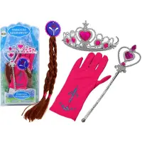 Leantoys Kleine Prinzessin Zubehör Set Zauberstab Handschuh Krone Zöpfe