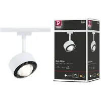 Paulmann URail LED-Spot Aldan, 3.000K, signalweiß dimmbar, weiß / opal, für Wohn- / Esszimmer, Metall, Modern