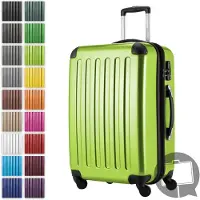 Hauptstadtkoffer Alex - Hartschalen-Koffer erweiterbar mit 4 Rollen Check-In Trolley Reisekoffer mit Dehnfalte Check-In Gepäck 158cm Hardcase Luggage 65 cm, 74 Liter,Apfelgruen