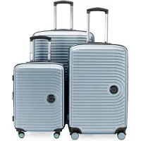 Hauptstadtkoffer - Mitte - Koffer-Set 3 Trolley Hartschale, TSA, XXL Erweiterung, 4 Rollen (S, M & L),Pool blau