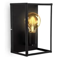 B.K.Licht Wandlampe - retro, E27 Fassung, Metallkorpus, max. 60W, schwarz