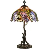Casa Padrino Luxus Tiffany Tischlampe Schwarz / Mehrfarbig Ø 40 x H. 62 cm - Luxus Qualität