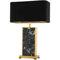 Casa Padrino Luxus Tischleuchte Antik Messingfarben / Schwarz 46 x 22 x H. 66 cm - Luxus Kollektion