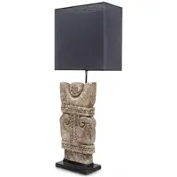 Casa Padrino Luxus Tischlampe mit dunkelblauem Lampenschirm 30 x 15 x H. 78 cm - Limited Edition