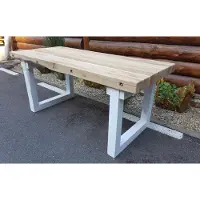 Casa Padrino Luxus Massivholz Esstisch - Eiche/Weiss - 200 cm x 90 cm x H80 cm - Schwere Ausführung