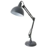 Casa Padrino Tischleuchte Klassisch in Grau, Metall, Durchmesser 20 cm x Höhe 68 cm - Elegante Büroleuchte