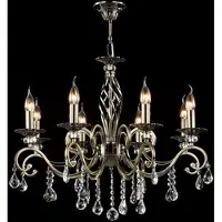 Casa Padrino Barock Kristall Decken Kronleuchter Bronze 72 x H 59 cm - Antik Stil Möbel Lüster Leuchter Hängeleuchte