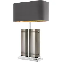 Casa Padrino Luxus Tischleuchte Silber / Grau 45 x 22 x H. 73 cm - Hotel & Restaurant Tischlampe