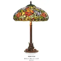 Casa Padrino Tiffany Hockerleuchte im Jugendstil Design, Buntglas, Höhe 61 cm, Durchmesser 40 cm