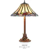 Casa Padrino Tiffany Hockerleuchte Tischleuchte, handgefertigt, Buntglas, 61 cm Höhe, 40 cm Durchmesser