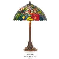 Casa Padrino Tiffany Hockerleuchte Tischlampe im kunstvollen Design, Glas und Metall, Höhe 40 cm, Durchmesser 61 cm