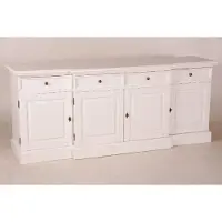 Casa Padrino Shabby Chic Landhaus Stil Sideboard Dielen Schrank Weiß B 216 H 90 cm Möbel Diele Esszimmer