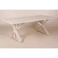 Casa Padrino Vintage Teak Esstisch Antik Stil Weiß 170 x 95 cm - Landhaus Stil Tisch Teakholz