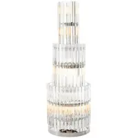 Casa Padrino Luxus Tischleuchte Eiszapfen Design, Klares Glas und Nickel Finish, Ø 33 x H 96 cm