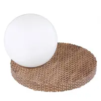 Globo LED Solarleuchte, Kugel Design, Rattan Optik, H 17