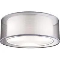 Globo Lighting LED Deckenleuchte, Textil, grau, DM 40 cm