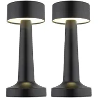 Globo Lighting 2x LED Tischleuchte, schwarz matt, Touchdimmer, Akku, H 21 cm