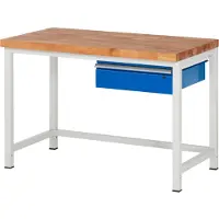 RAU Werkbank höhenverstellbar 8001A1, B1250xT700xH840-1040mm, 1x Schublade-TA
