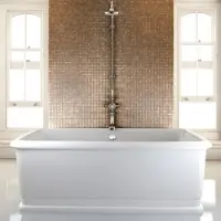 Casa Padrino Badewanne freistehend rechteckig 180 x 85 x 63 cm BLon - Freistehende Retro Antik Badewanne