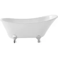 Casa Padrino Art Deco Badewanne freistehend Weiß 1550 mm - Retro Antik Badewanne im Jugendstil Design