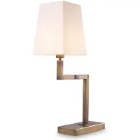 Casa Padrino Luxus Tischleuchte Vintage Messingfarben / Weiß H. 69 cm - Edle Schreibtischleuchte mit Schwenkarm und Lampenschirm - Luxus Qualität