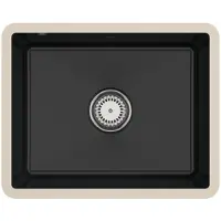 Villeroy & Boch 331001R7 Subway 60 SU Keramikspüle Unterbau Unterschrankbreite ab 60 cm Pure Black Handbetätigung - inkl.