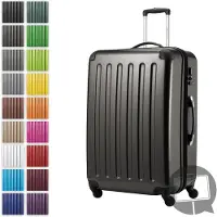 Hauptstadtkoffer Alex - Großer Hartschalen-Koffer für Aufgabegepäck mit Erweiterung Trolley Rollkoffer Check-In Reisekoffer XL 75 cm, 119 L, 4 Rollen, glänzend,Graphit