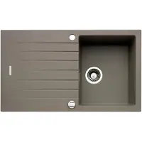 NABER Spüle ANGOLA 100 in CONCRETE mit Drehexcentergarnitur verchromt / Auflagespüle / 45 cm Schrankbreite