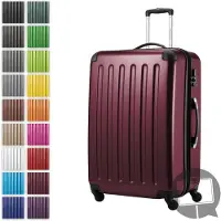 Hauptstadtkoffer Alex - Großer Hartschalen-Koffer für Aufgabegepäck mit Erweiterung Trolley Rollkoffer Check-In Reisekoffer XL 75 cm, 119 L, 4 Rollen, glänzend,Burgund