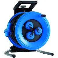 Hedi K340N2TD Kunststoff-Kabeltrommel Professional Plus 320 40 m 3x2,5 mm², für den ständigen Einsatz im Freien, blau