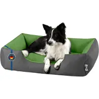 BedDog Hundebett LUPI waschbar,(L) ca. 80x65x18cm,GREEN-ROCK (grau/grün)