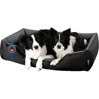 BedDog Hundebett LUPI Hundesofa Hundekissen waschbar,THE-ROCK (schwarz/grau),(XXL) ca. 120x85x23cm