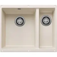 BLANCO Spüle ROTAN 340/160-U 555 x 460 mm softweiß 527144 1 Spülbecken Ohne Tropffläche Becken links Mit Restebecken