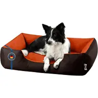 BedDog Hundebett LUPI waschbar,(XL) ca. 100x85x23cm,SUNSET (braun/orange)