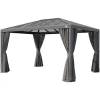 PRIMEYARD 3x4m Hardtop Gartenpavillon, inkl. 4 Seitenteile, loft grey - (300664)