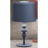 Casa Padrino Luxus Art Deco Tischleuchte Blau Ø 50 x H. 180 cm - Runde Art Deco Schreibtischleuchte mit Aluminium Lampenschirm - Luxus Tischleuchten - Luxus Qualität - Italy