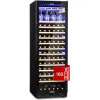 Klarstein Vinovilla Grande 165 Built-in Uno Onyx Weinkühlschrank 433 Ltr 165 Fl. Schwarz
