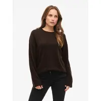 Vila Strickpullover "VILIGA L/S O-NECK KNIT TOP - NOOS" Materialmix, relaxed fit