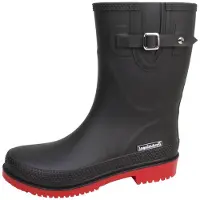 Bockstiegel Damen Gummistiefel Regenstiefel Lotte-K – Kurzstiefel Gummistiefel für Frauen mit Zierschnalle in Schwarz Größe 42