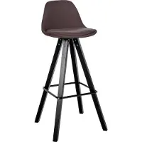 CLP Barhocker Corbin Stoff Square | Farbe braun Gestell Farbe schwarz
